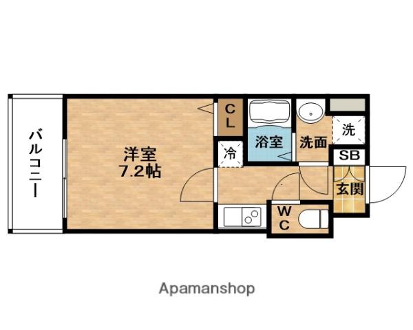 エス-RESIDENCE新大阪RIDENTE(1K/2階)の間取り写真