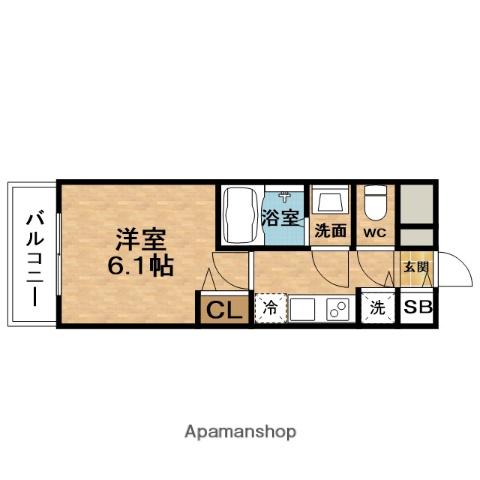 PRESSANCE扇町駅前(1K/11階)の間取り写真