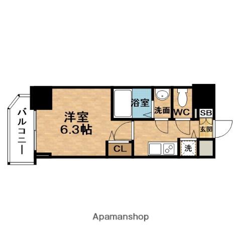 PRESSANCE扇町駅前(1K/9階)の間取り写真