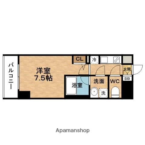 FIRSTFIORE東梅田(1K/8階)の間取り写真