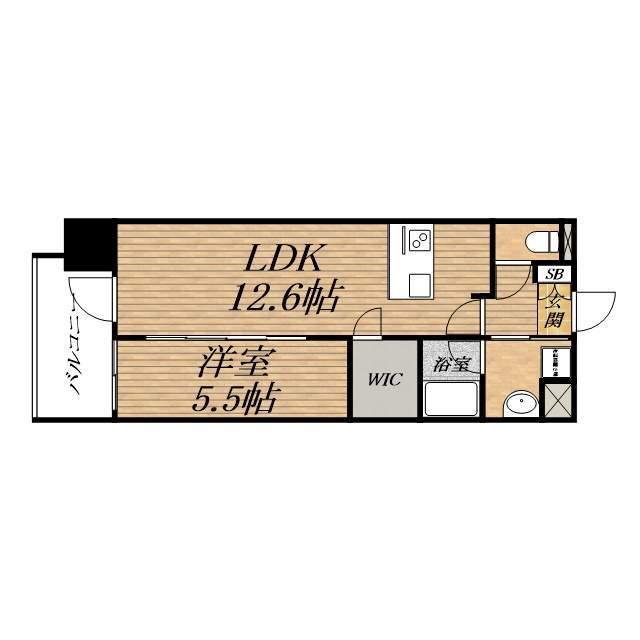 プレサンス心斎橋ニスト(1LDK/4階)の間取り写真