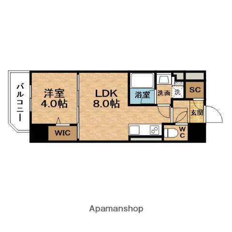 URBANEX西天満(1LDK/6階)の間取り写真