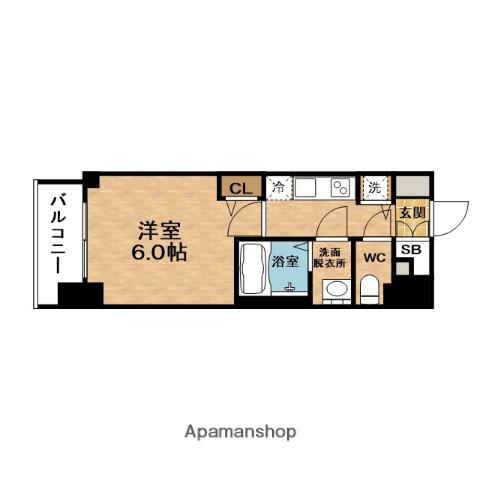 PRESSANCE梅田東グラッド(1K/11階)の間取り写真