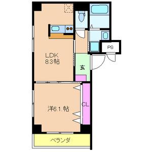 CASALAURORA(1LDK/2階)の間取り写真