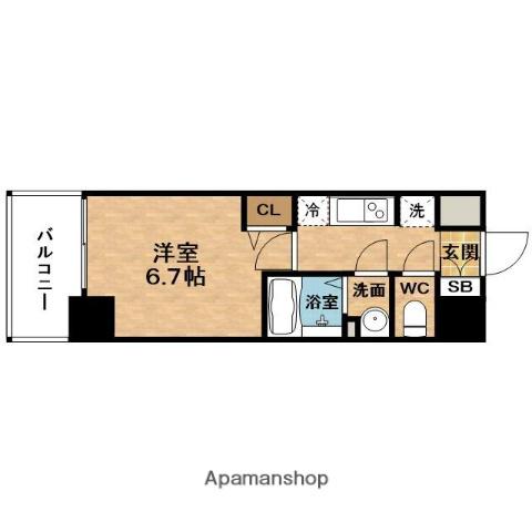 PRESSANCE梅田北ディア(1K/8階)の間取り写真