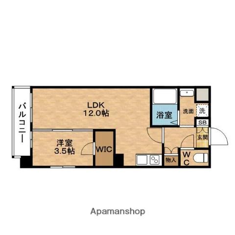 MCOURT福島(1LDK/8階)の間取り写真