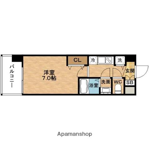 SWANS CITY梅田シエロ(1K/5階)の間取り写真