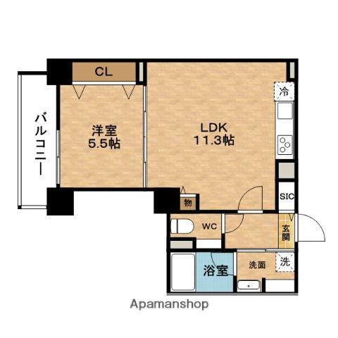 エスケーワイレジデンス大阪梅田(1LDK/8階)の間取り写真