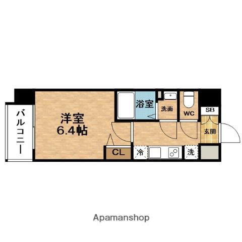 PRESSANCE梅田ヴェルテ(1K/5階)の間取り写真