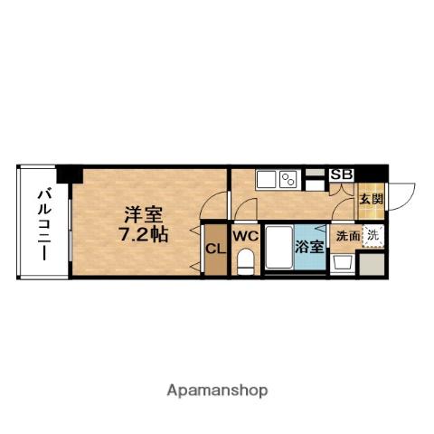 LEONCOMFORT天神橋(1K/6階)の間取り写真