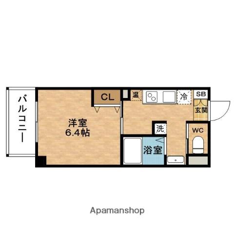 みおつくし西梅田Ⅳ(1K/7階)の間取り写真