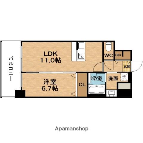 LA DOUCEUR天満(1LDK/8階)の間取り写真