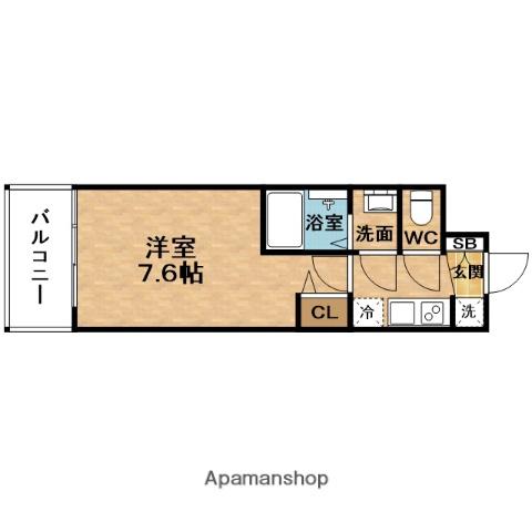 エグゼ天神橋(1K/8階)の間取り写真