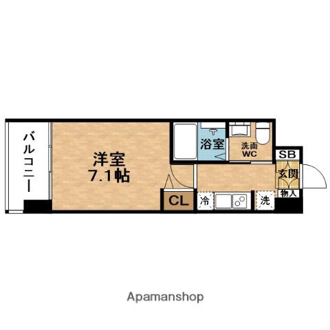 エグゼ天神橋(1K/8階)の間取り写真