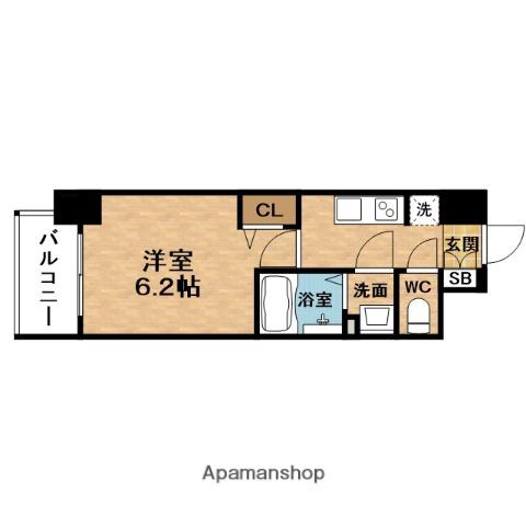PRESSANCE天神橋筋六丁目ヴォワール(1K/9階)の間取り写真