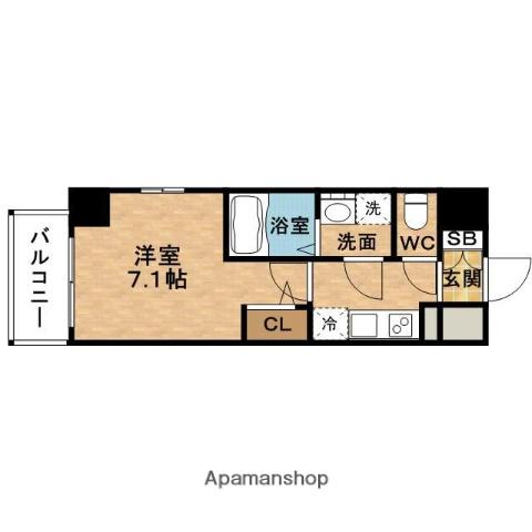 SAMTY福島RUFLE(1K/6階)の間取り写真