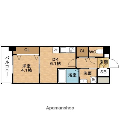 SPLENDIDE新大阪イースト(1DK/3階)の間取り写真