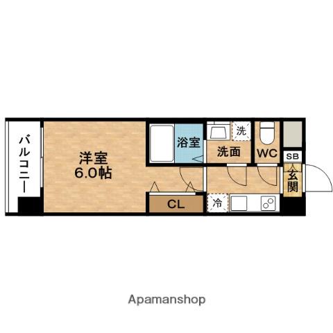 RESIUR-H福島レジデンス(1K/6階)の間取り写真