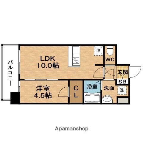 PRESSANCE野田阪神駅前ザ・ファースト(1LDK/14階)の間取り写真
