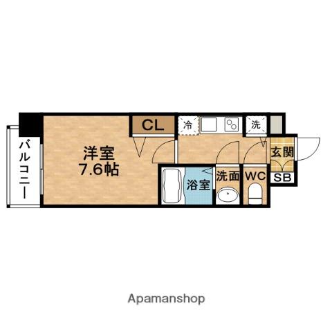 PRESSANCE野田阪神駅前ザ・ファースト(1K/7階)の間取り写真