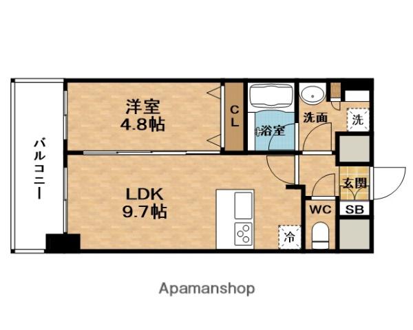 PRESSANCE大阪福島シエル(1LDK/12階)の間取り写真
