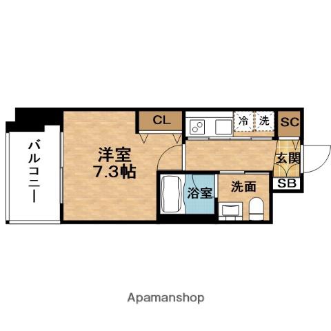 イノセントDOYAMA(1K/6階)の間取り写真