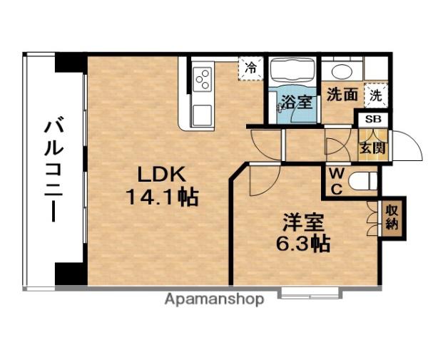 ALGRAD鷺洲(1LDK/12階)の間取り写真