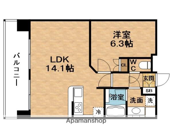 ALGRAD鷺洲(1LDK/11階)の間取り写真