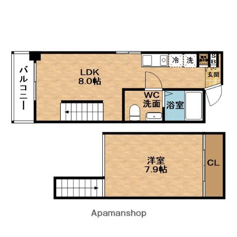 オープンドア・福島(1LDK/6階)の間取り写真