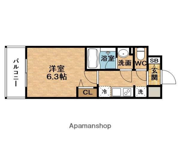 オルフェア北梅田(1K/6階)の間取り写真