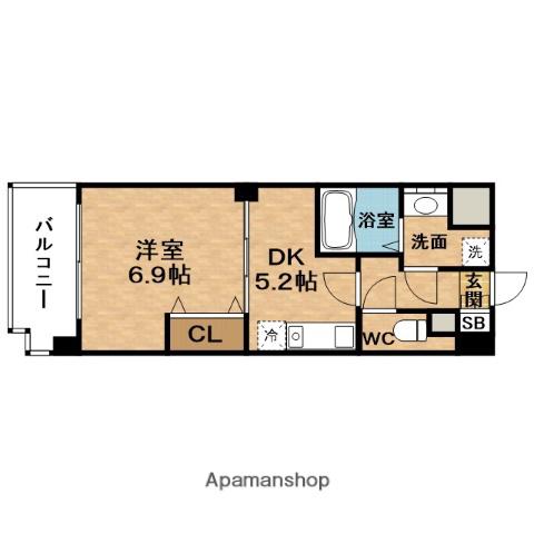 VIVACE鷺洲(1DK/3階)の間取り写真