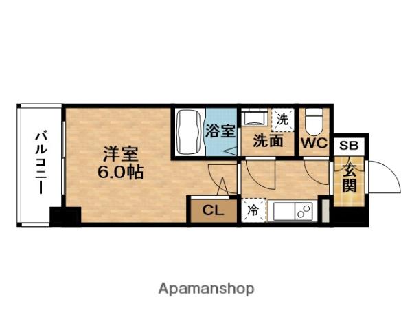 ESLEAD福島グレイス(1K/2階)の間取り写真