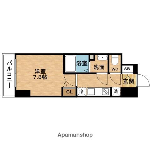 LALAPLACE大阪福島プレッソ(1K/12階)の間取り写真