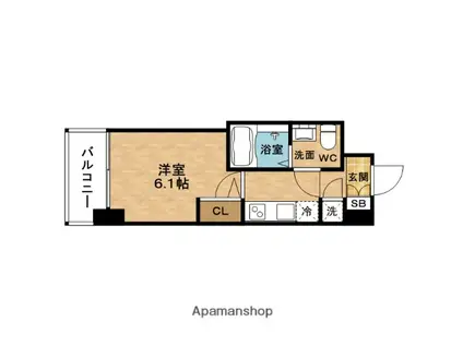 アドバンス西梅田ラシュレ(1K/9階)の間取り写真