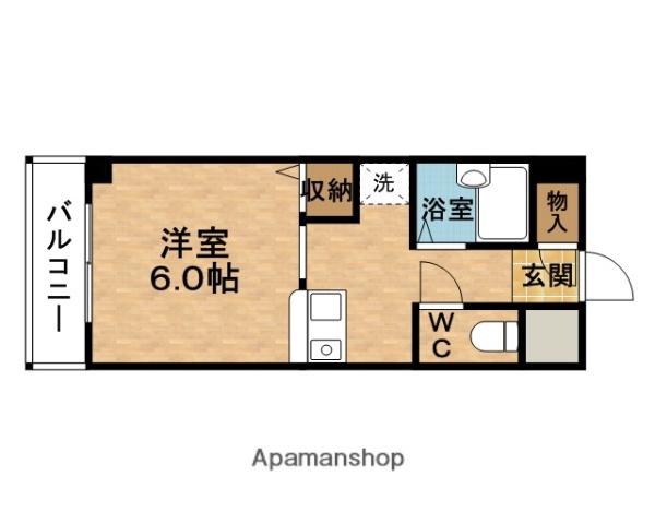 ルミエール21(1K/1階)の間取り写真