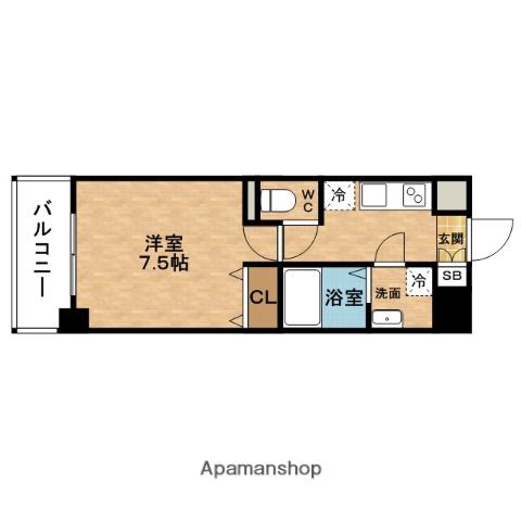 LEONVARIE福島野田(1K/2階)の間取り写真