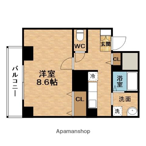 リブリー野田(1K/2階)の間取り写真