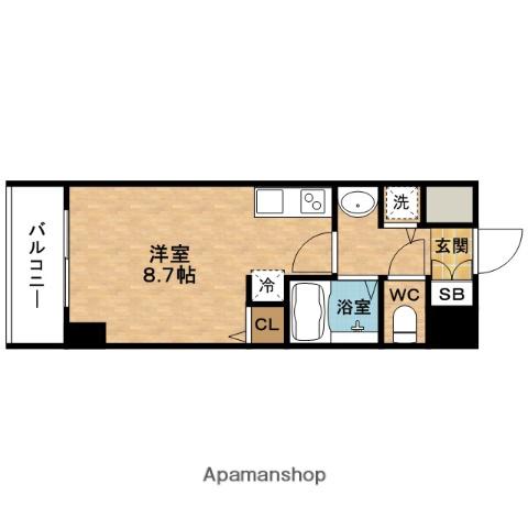 レジデンス 福島2(ワンルーム/6階)の間取り写真