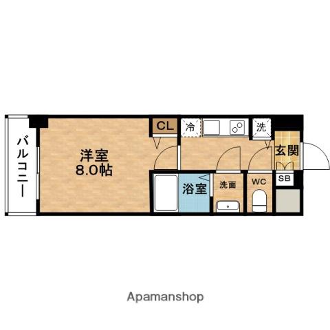 DEX福島レジデンス(1K/13階)の間取り写真