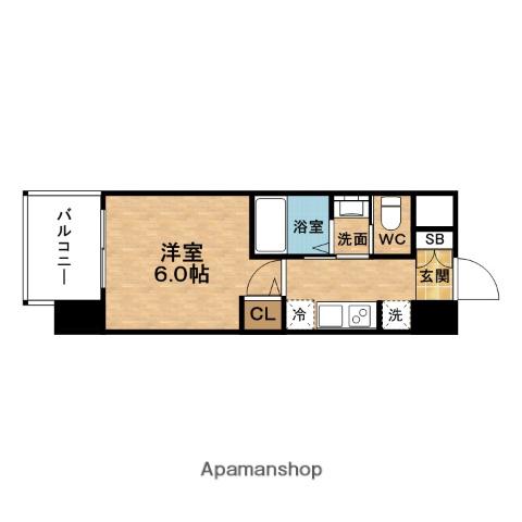 ESTEM COURT梅田・茶屋町Ⅲネクスタ(1K/6階)の間取り写真