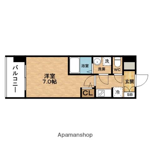 ADVANCE西梅田Ⅲエミネンス(1K/5階)の間取り写真