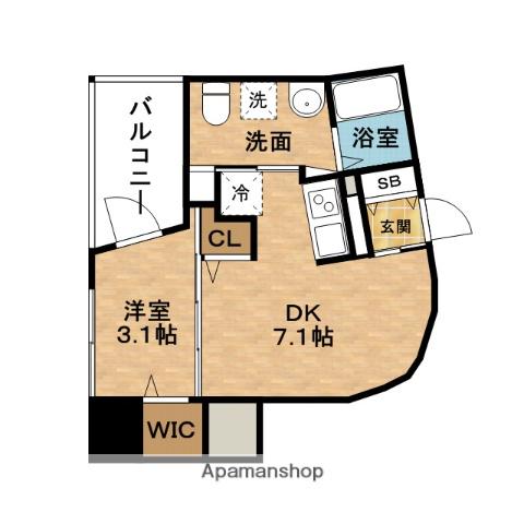 アドバンス西梅田Ⅳエール(1DK/10階)の間取り写真