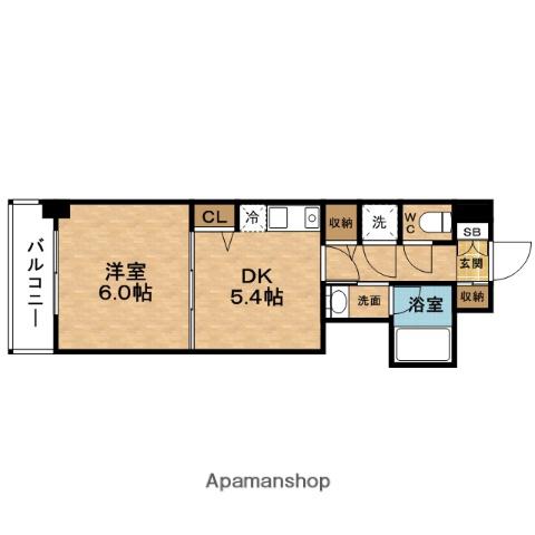 CREDENCE福島(1DK/3階)の間取り写真