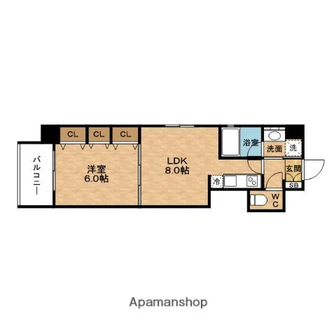 CREDENCE福島(1LDK/3階)の間取り写真