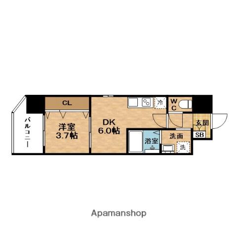 VIGORPOLIS412天満二丁目Ⅱ(1DK/8階)の間取り写真