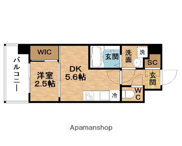 SERENITE福島プリエ(1DK/13階)の間取り写真