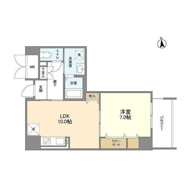 グランルージュ城東(1LDK/3階)の間取り写真