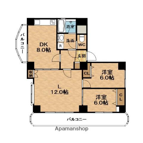 グレースマンション(2LDK/3階)の間取り写真