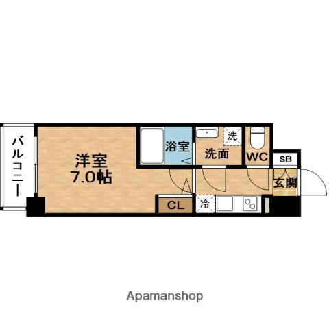ESLEAD大阪梅田ウエスト(1K/7階)の間取り写真