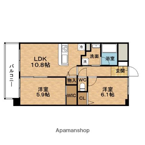VERRE海老江(2LDK/5階)の間取り写真
